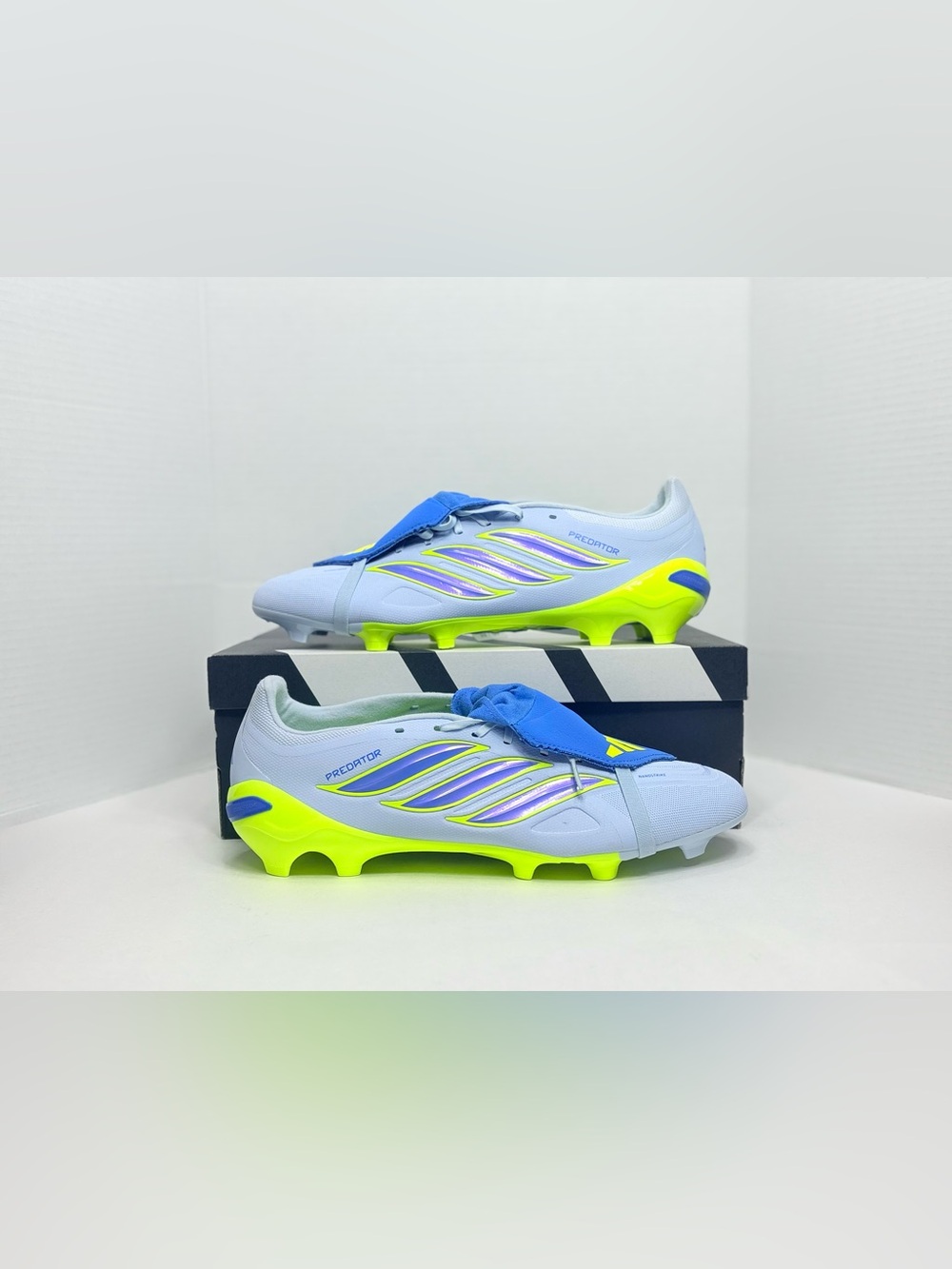 adidas Predator Soccer Cleats - Light Blue & Neon Yellow